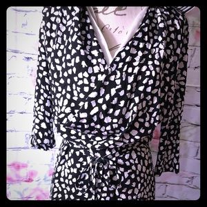 Black and white silk dress one of a kind